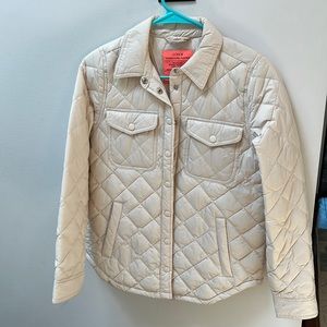 J. Crew cream signature puffer button up jacket size XXS